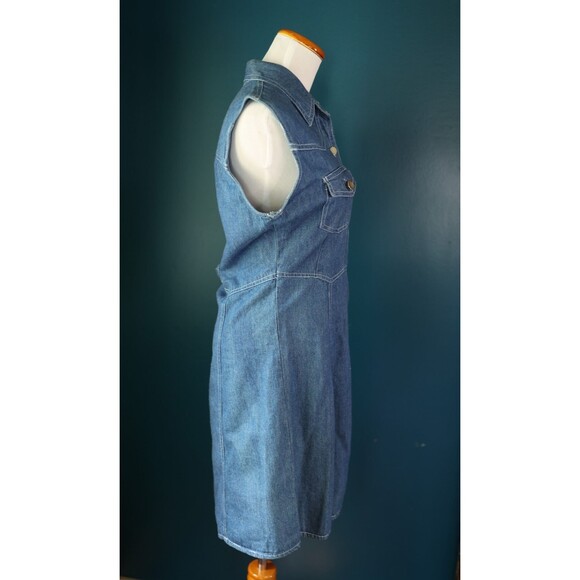 Vintage Neutral Zone 90s Y2K Denim Button Down Sleeveless Midi Dress 11/12 - Picture 14 of 14